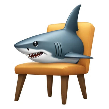 a shark sitting on a chair  sticker
