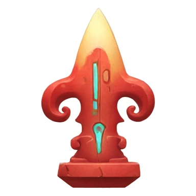 a red abstract archaic magical artifact sticker