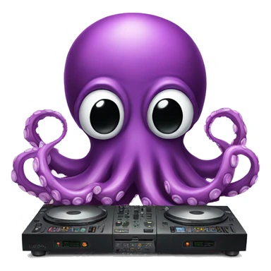 Dj octopus sticker