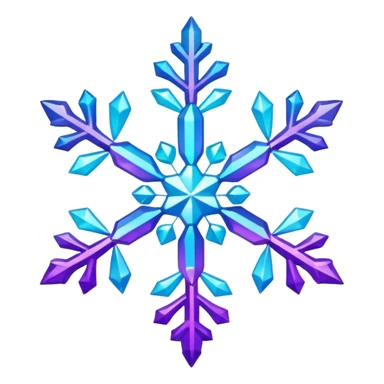 cyan and purple snowflake glitter sticker