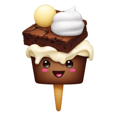 Brownie with vanilla icecream sticker