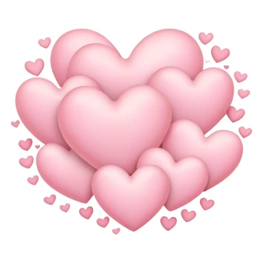 Cloud around pastel pink hearts sticker