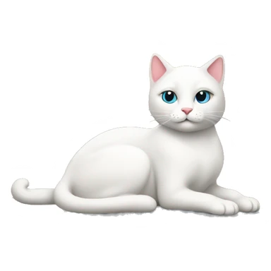 Cosy white cat near fireplace  sticker