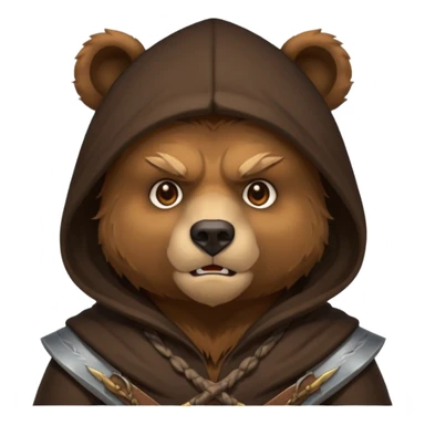 bear warrior with hood sticker