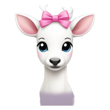 Cute white deer with pink bow sticker