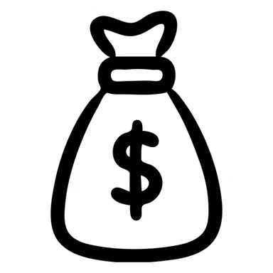 money bag with dollar sign sticker