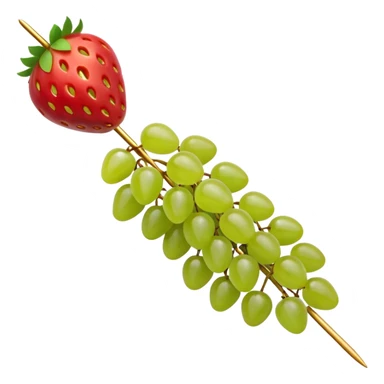 A tanghulu skewer of green grapes and strawberries sticker