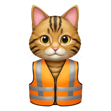 tabby cat in hi-vis clothing facing right sticker