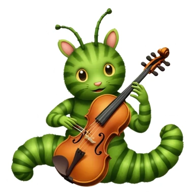 caterpillar playing violin on his shoulders sticker