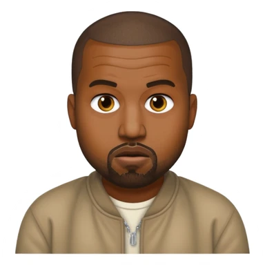 Make me a kanye west emoji as rhe lne on ios i want it to be neutral no face expression just his face sticker