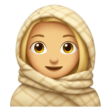 Blonde girl covered with warm blanket  sticker