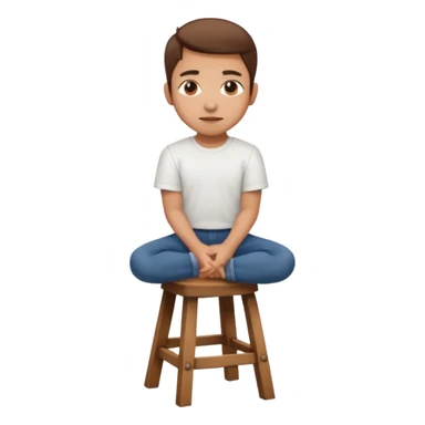 a person sitting on stool with full face backward turn

 sticker