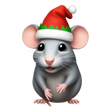 Rat with christmas cap sticker