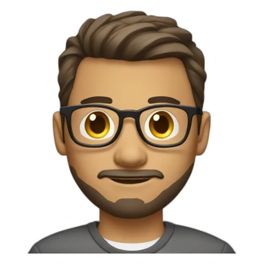 tunisian young finance guy round glasses with beard and fade short haircut sticker