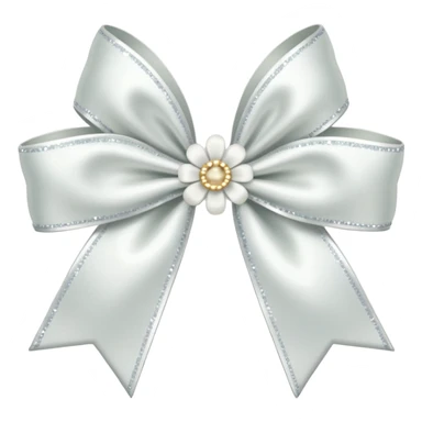 white flower bow with glitter sticker