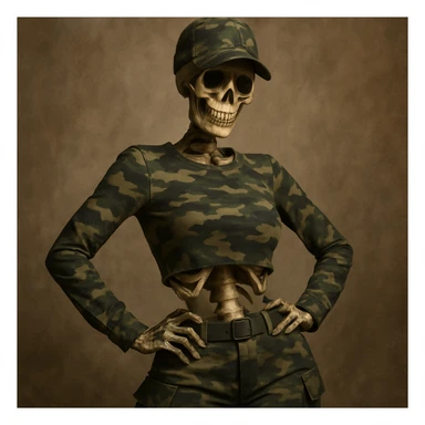 rebone baddie in camo sticker