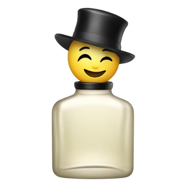 smiling perfume with black cap sticker