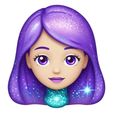 Glitter Purple and Cian plus sticker