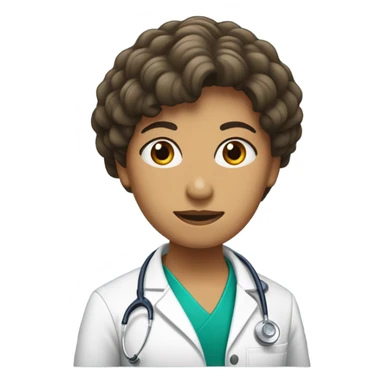 Una doctora con cabello castaño oscuro y fleco cortina  sticker