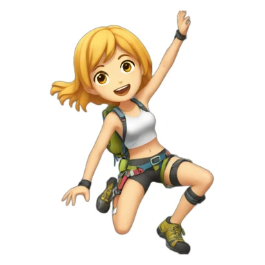 rock climbing anime girl sticker