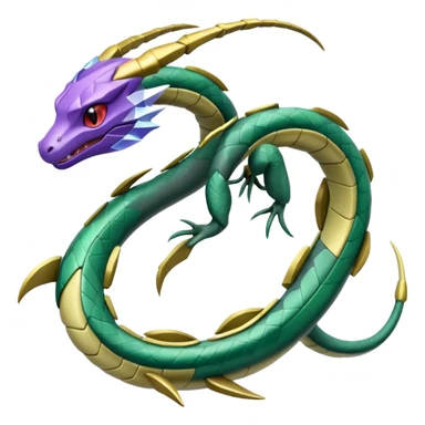 Pokemon legendary purple and cian crystal rayquaza sticker