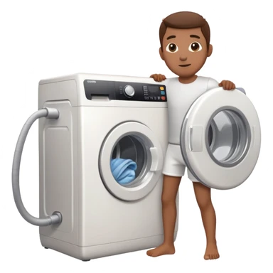 Menschen mit Waschmaschine am Rücken  sticker