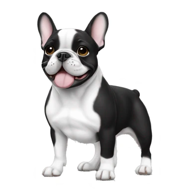 French bulldog black and white color sticker