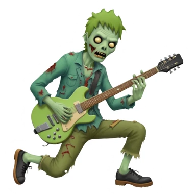 Zombie guitarist – ragged clothes, missing shoe, strumming an old electric guitar. sticker