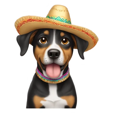 Dog wearing a sombrero  sticker