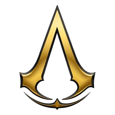 Assassin creend logo emoji in gold and black shaddow  sticker