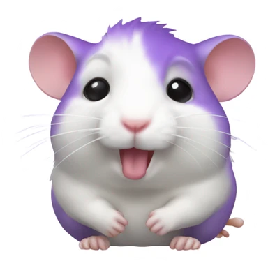 Purple hamster with eat sticker