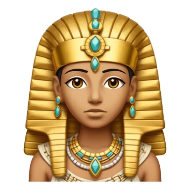 Mummy Pharaoh: Bandaged body with golden headdress and jeweled amulet.
 sticker