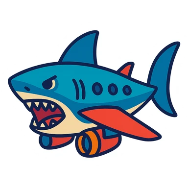 shark-airplane hybrid sticker