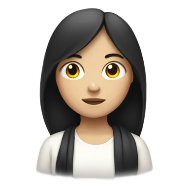 young white girl with black hair meditating sticker