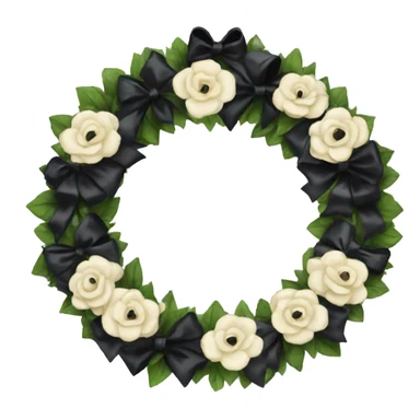 Funeral wreath black bow sticker