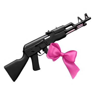 All black Ak47 with big pink bow on it  sticker