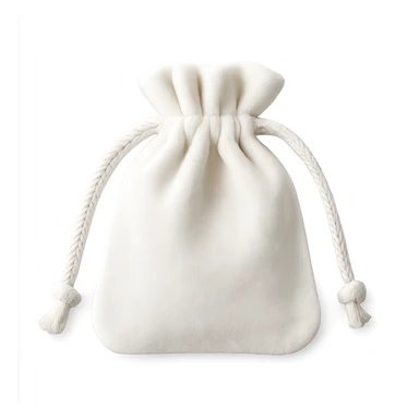 white velvet jewelry pouch sticker