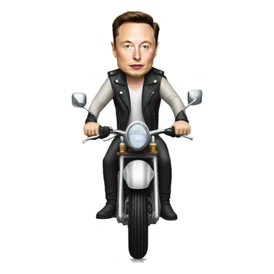 elon musk on a motorbike sticker