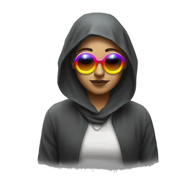 Silent-mary-with-halo-and-rainbow-sunglases sticker