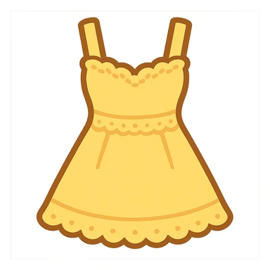 frilly lacey butter yellow summer sundress, flat twitter-style emoji sticker