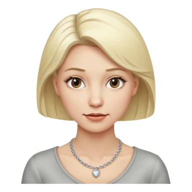 Female with Silver Necklace, grey skin,blonde hair, different expressions. sticker