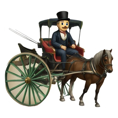 a man sits in a horse-drawn carriage from Russia in the 19th century sticker