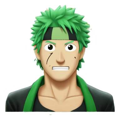 Zoro one piece avec 3 sabre et des cheveux vert plus son oeuil  sticker