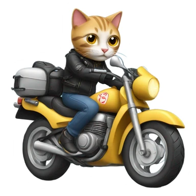 Cat riding a motorbike  sticker
