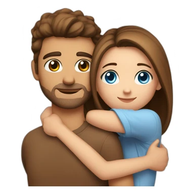 girl with blue eyes and long gair hugging boyfriend photographer with brown eyes they are in love sticker