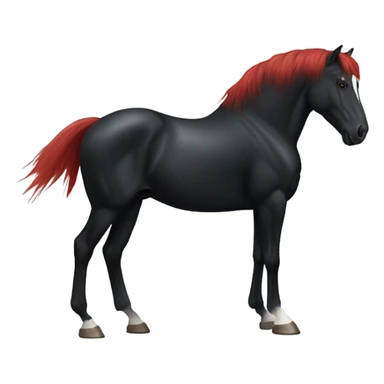 black horse with white star mark with a red haired man with a long bang in front sticker