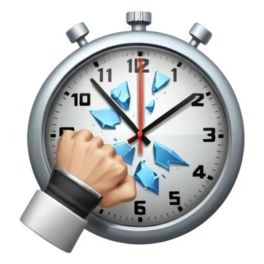 a fist hitting clock sticker