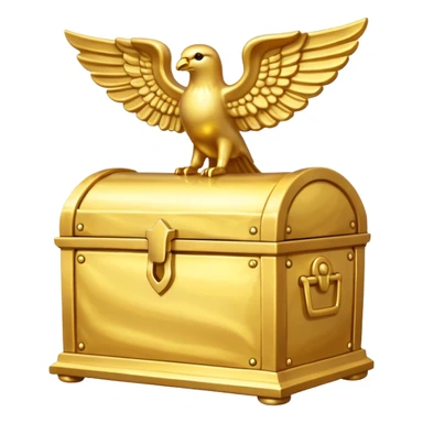Ark of the Covenant, golden chest with cherubim, glowing sticker
