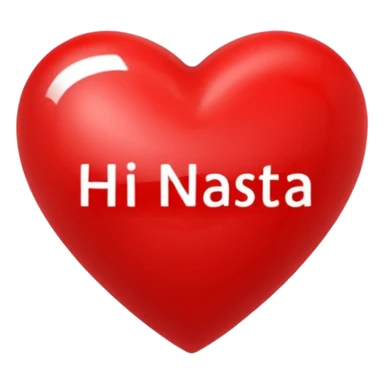 red heart that in the middle writes Hi Nastja sticker