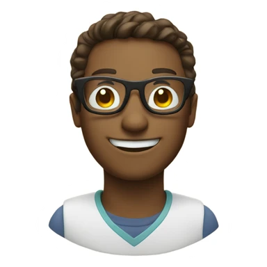 Emoji smiling with nerd glasses sticker